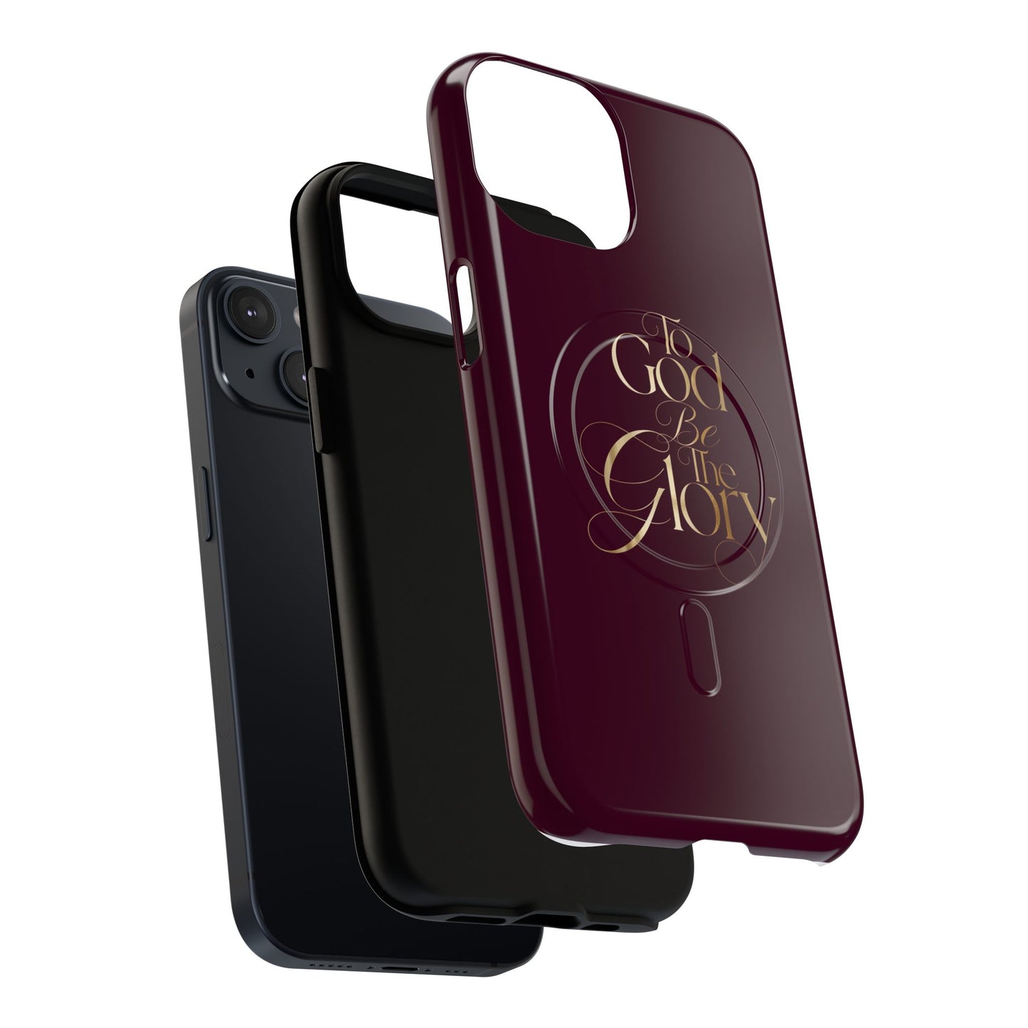 "To God Be The Glory" Tough Magnetic Phone Case — Burgundy Christian iPhone Cover