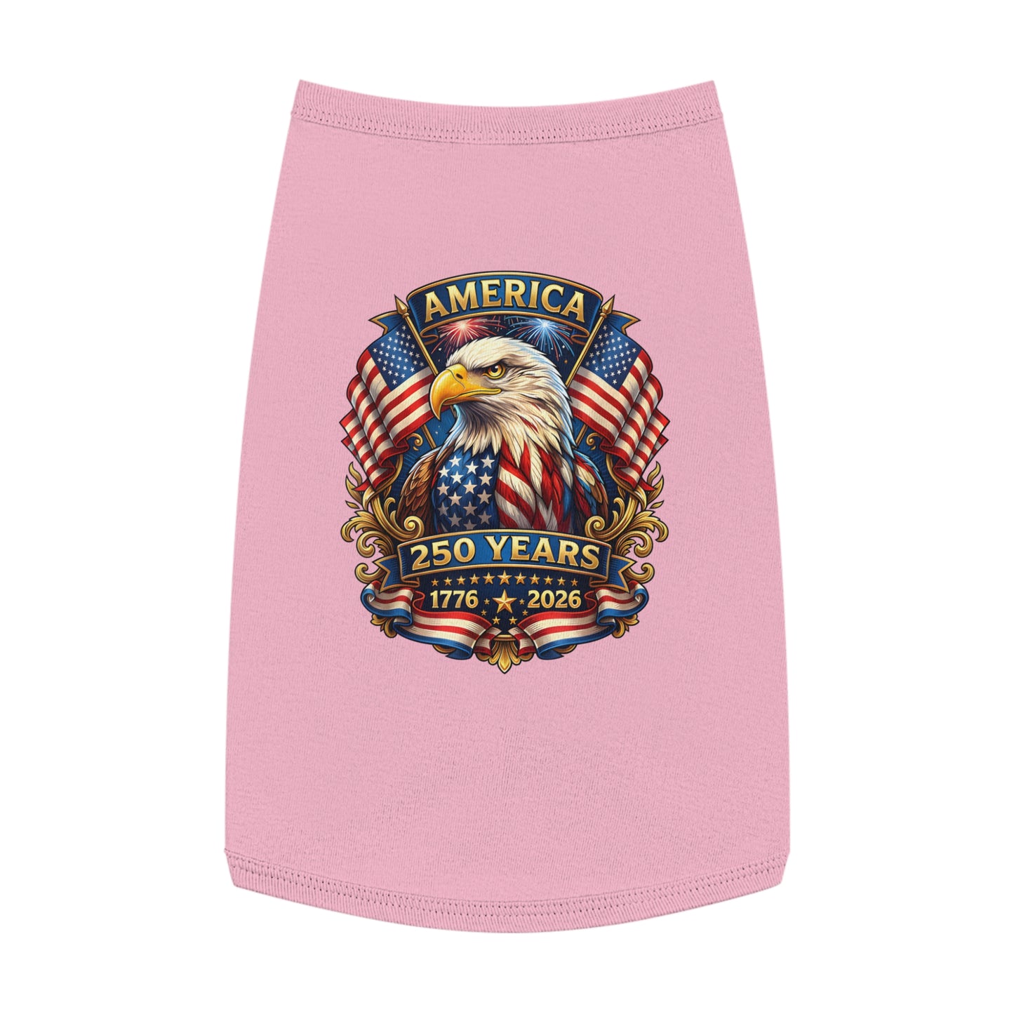 Patriotic Eagle Pet Tank Top – America 250 Years 1776-2026 Dog Shirt