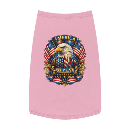 Patriotic Eagle Pet Tank Top – America 250 Years 1776-2026 Dog Shirt