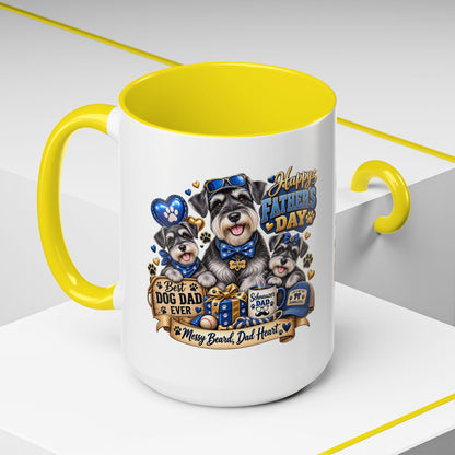 Father's Day Dog Dad Coffee Mug — "Happy Father's Day" Accent Mug (11/15oz)