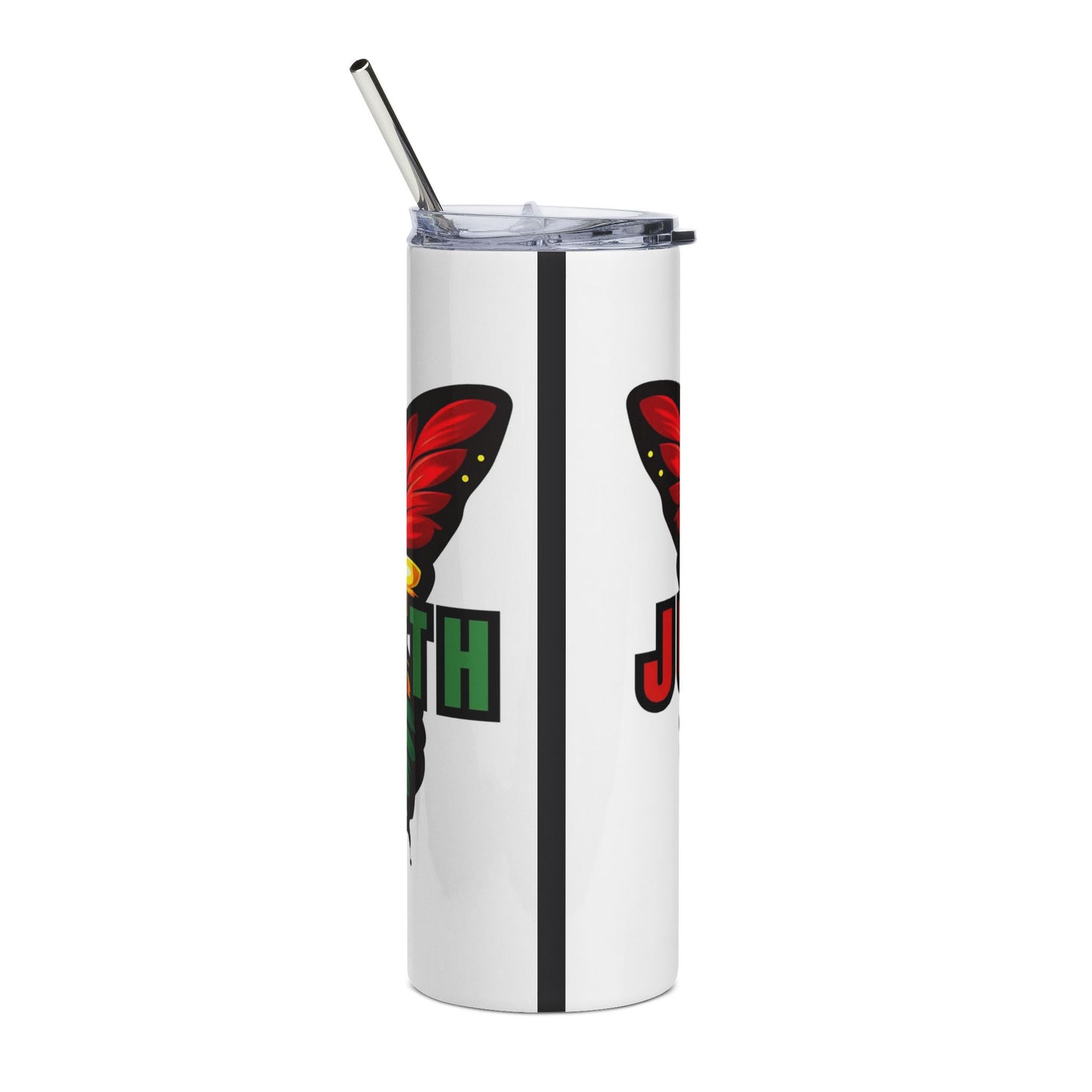 Juneteenth Butterfly 20oz Stainless Tumbler — Insulated Commemorative Travel Cup