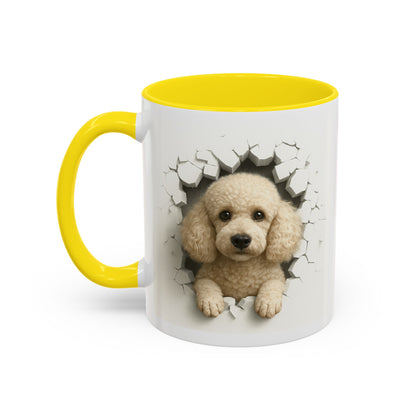 Poodle Peeking Accent Coffee Mug – Cute Dog Lover Gift (11/15oz)