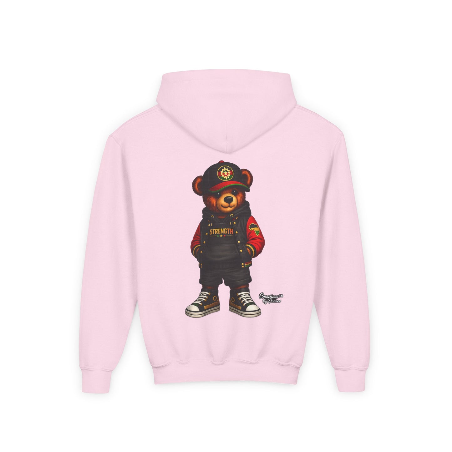 Youth Bear Hoodie – Streetwear Teddy Graphic Pullover for Kids