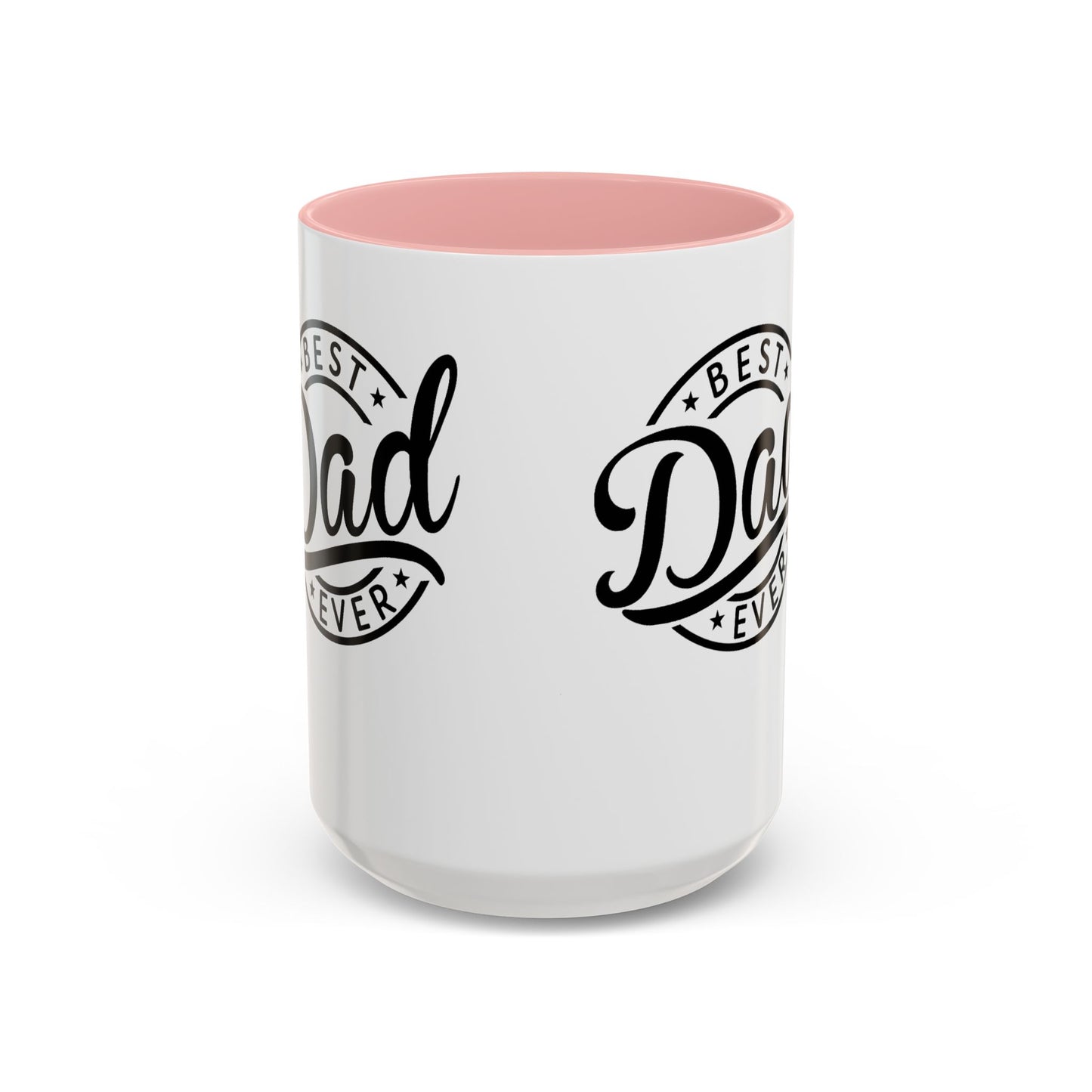 Best Dad Ever Accent Coffee Mug — Black Handle & Inner Rim, Father's Day Gift (11oz & 15oz)