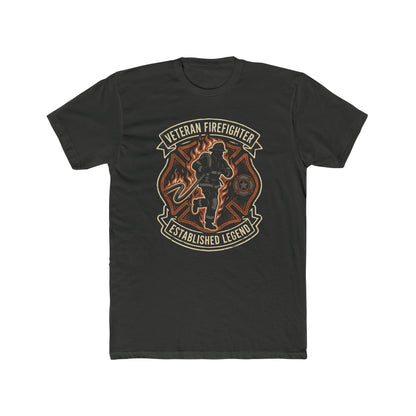 Veteran Firefighter Tee — "Established Legend" Graphic Crew Shirt