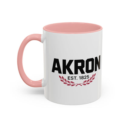 Akron Est. 1825 Accent Coffee Mug — Vintage City Pride Ceramic Mug