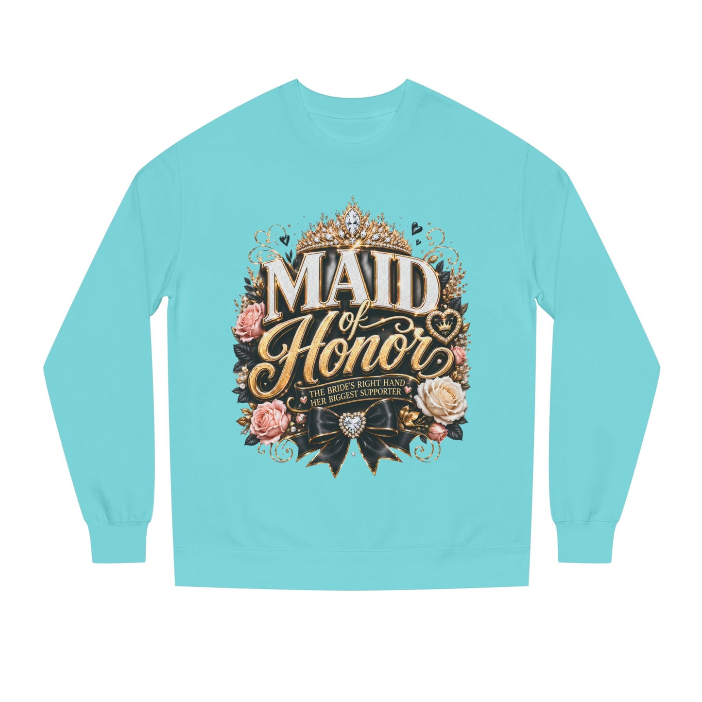 Maid of Honor Sweatshirt - Floral Crown Bridal Party Crewneck