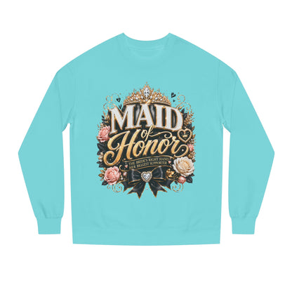 Maid of Honor Sweatshirt - Floral Crown Bridal Party Crewneck