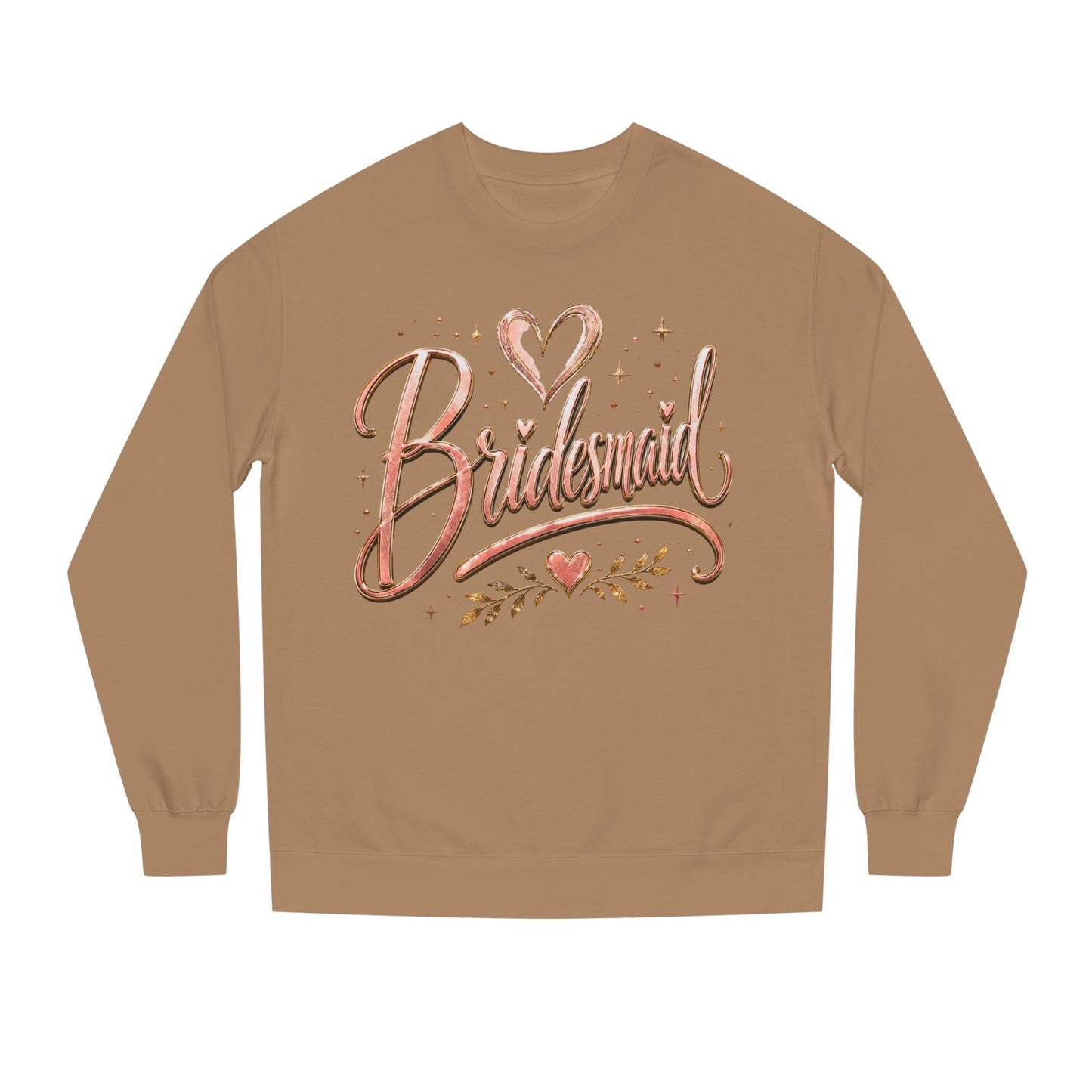Bridesmaid Crewneck Sweatshirt — Rose Gold Script Bridesmaid Pullover