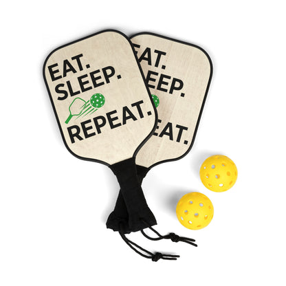 Pickleball Paddles "Eat. Sleep. Repeat." - 2-Pack Starter Kit with Balls