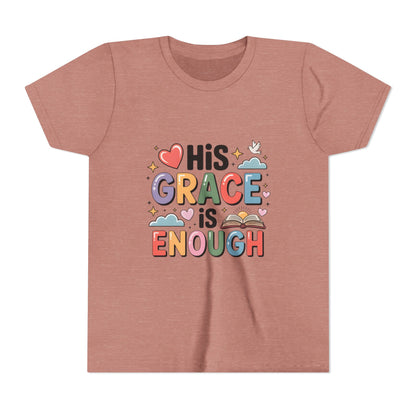 His Grace Is Enough Youth Tee — Christian Kids Inspirational Shirt
