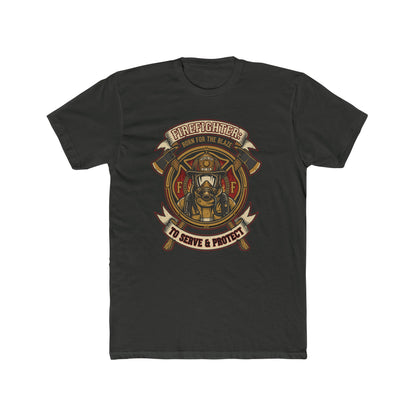 Firefighter Tribute Tee — 'To Serve & Protect' Helmet Maltese Cross Design