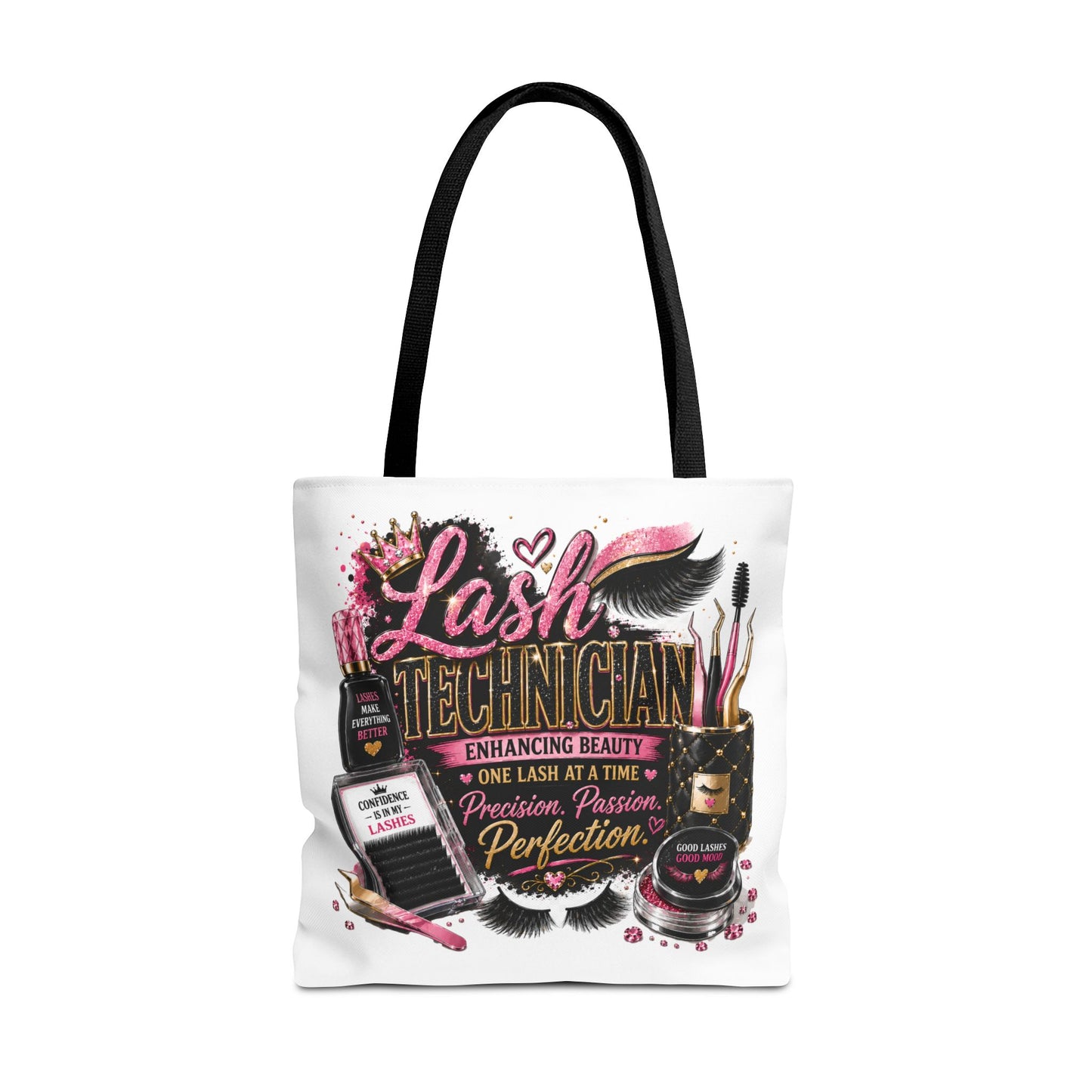 Lash Technician Tote Bag — Glam Beauty Artist Gift, ‘Lash Technician: Enhancing Beauty’ Design