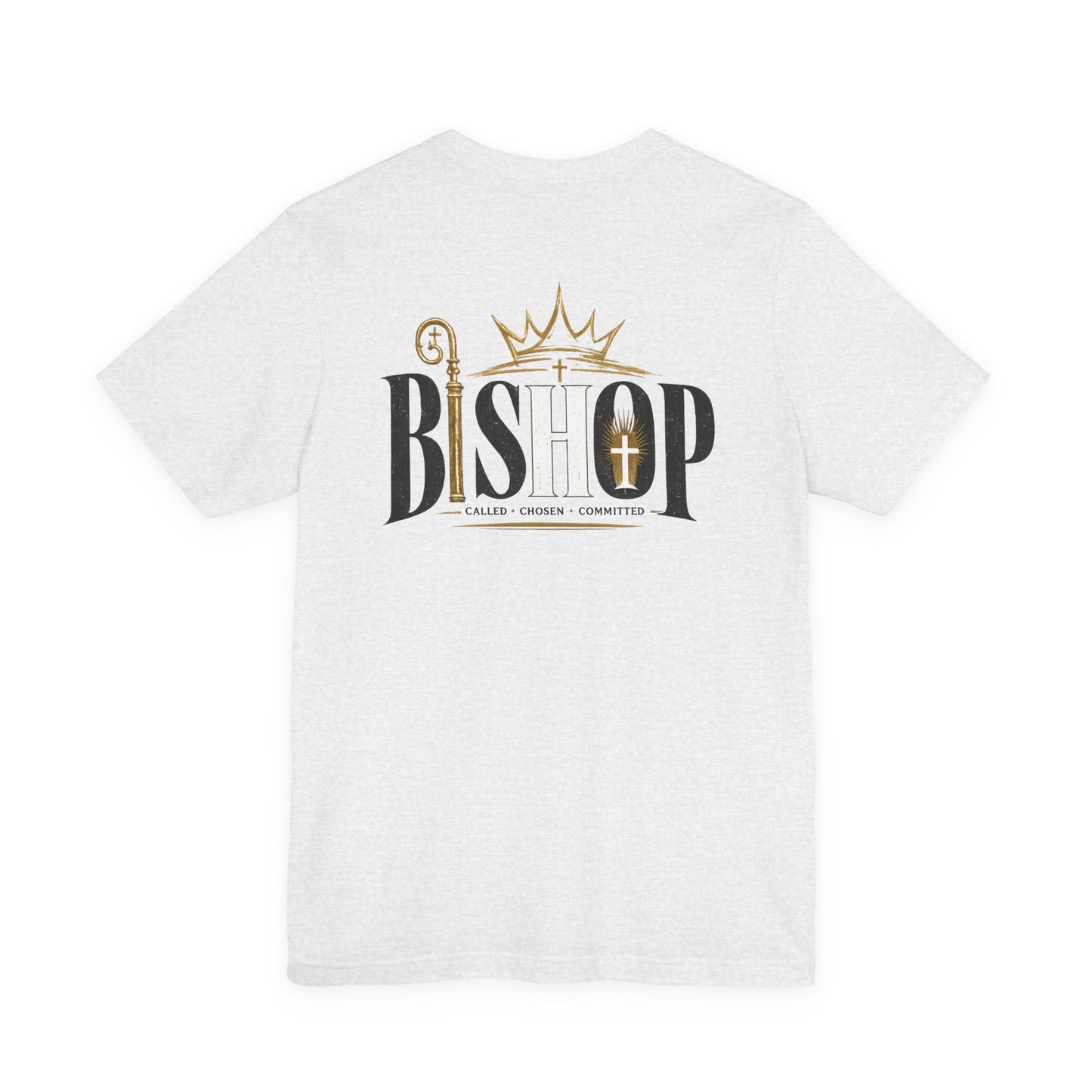 Bishop Graphic Tee — 'BISHOP' Crown & Crosier Church Leadership Shirt