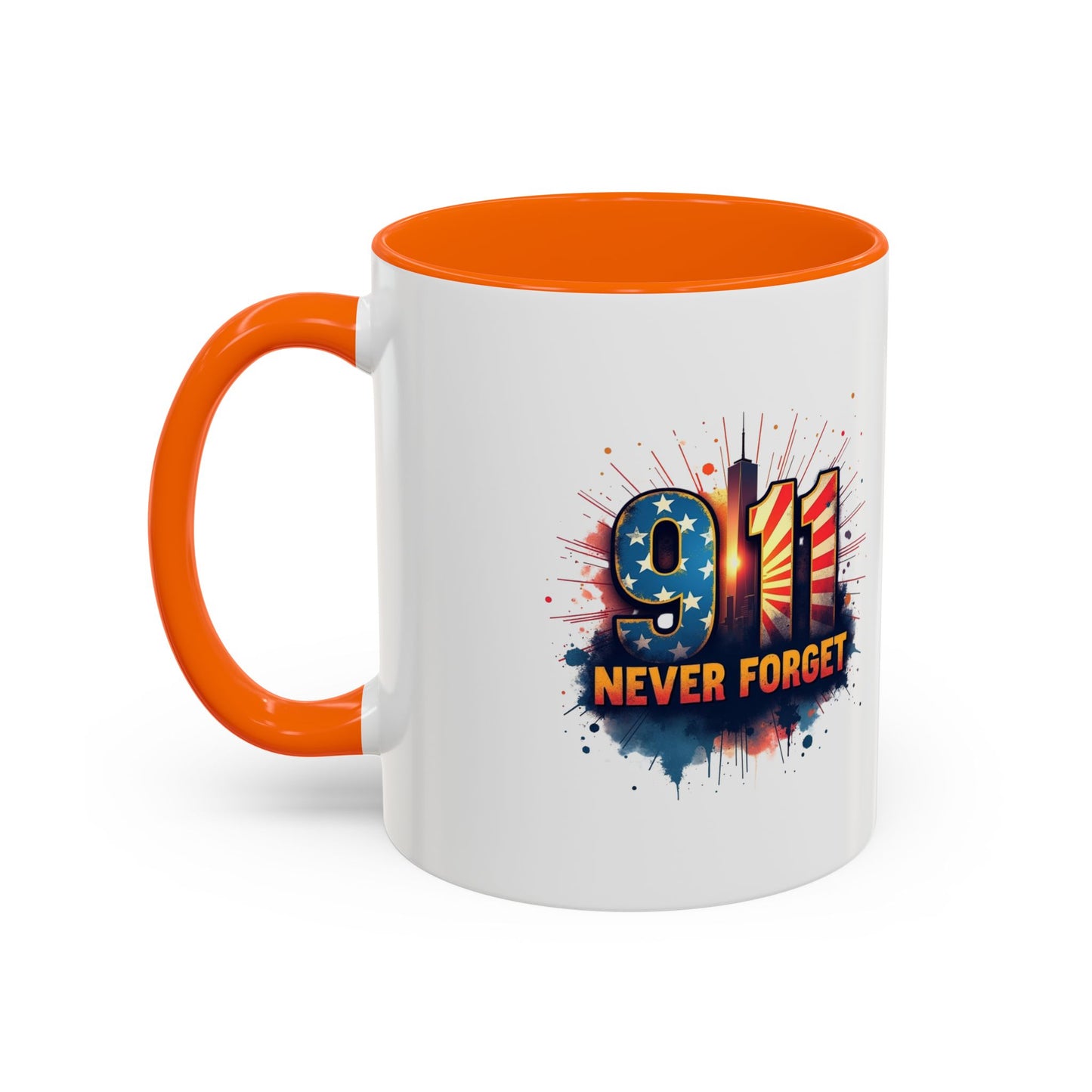 9/11 Never Forget Coffee Mug — Patriotic Memorial Accent Mug
