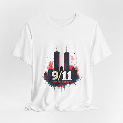 9/11 Never Forget T-Shirt — World Trade Center Memorial Tee