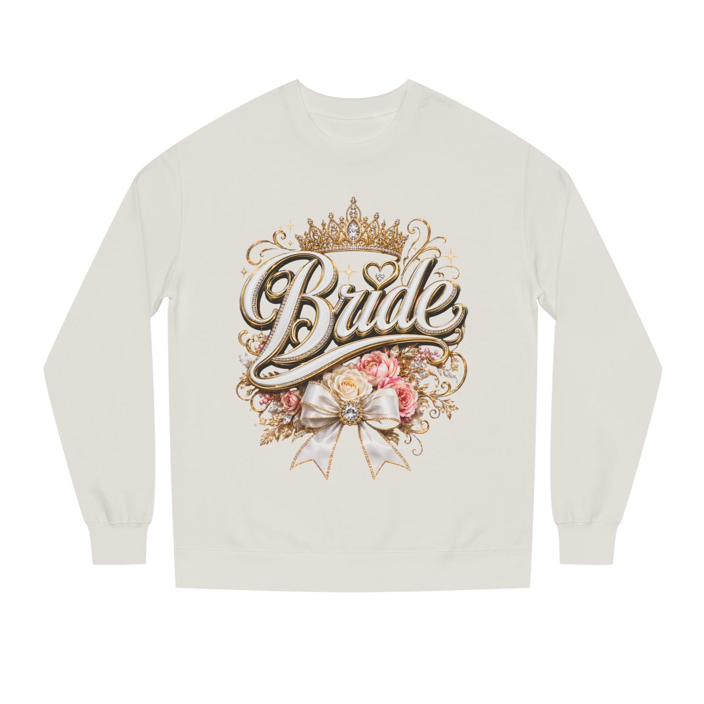 Bride Sweatshirt — Floral Crown Bridal Crewneck for Bachelorette & Wedding