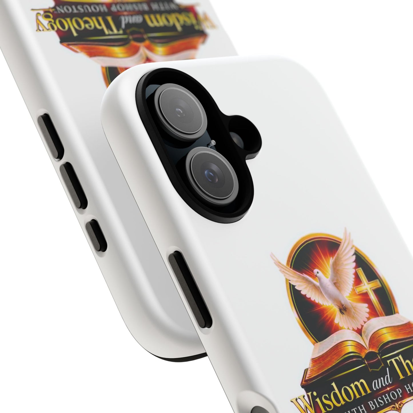 Wisdom and Theology Phone Case — Christian Dove & Cross Protective Tough Case