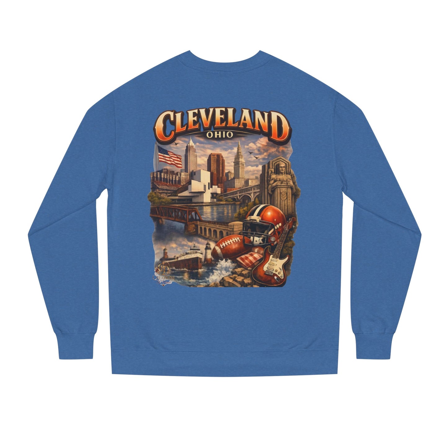 Cleveland Retro Cityscape Sweatshirt — Ohio Pride Football & Rock Design