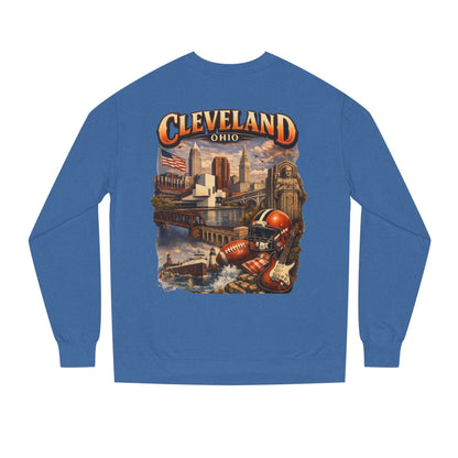 Cleveland Retro Cityscape Sweatshirt — Ohio Pride Football & Rock Design