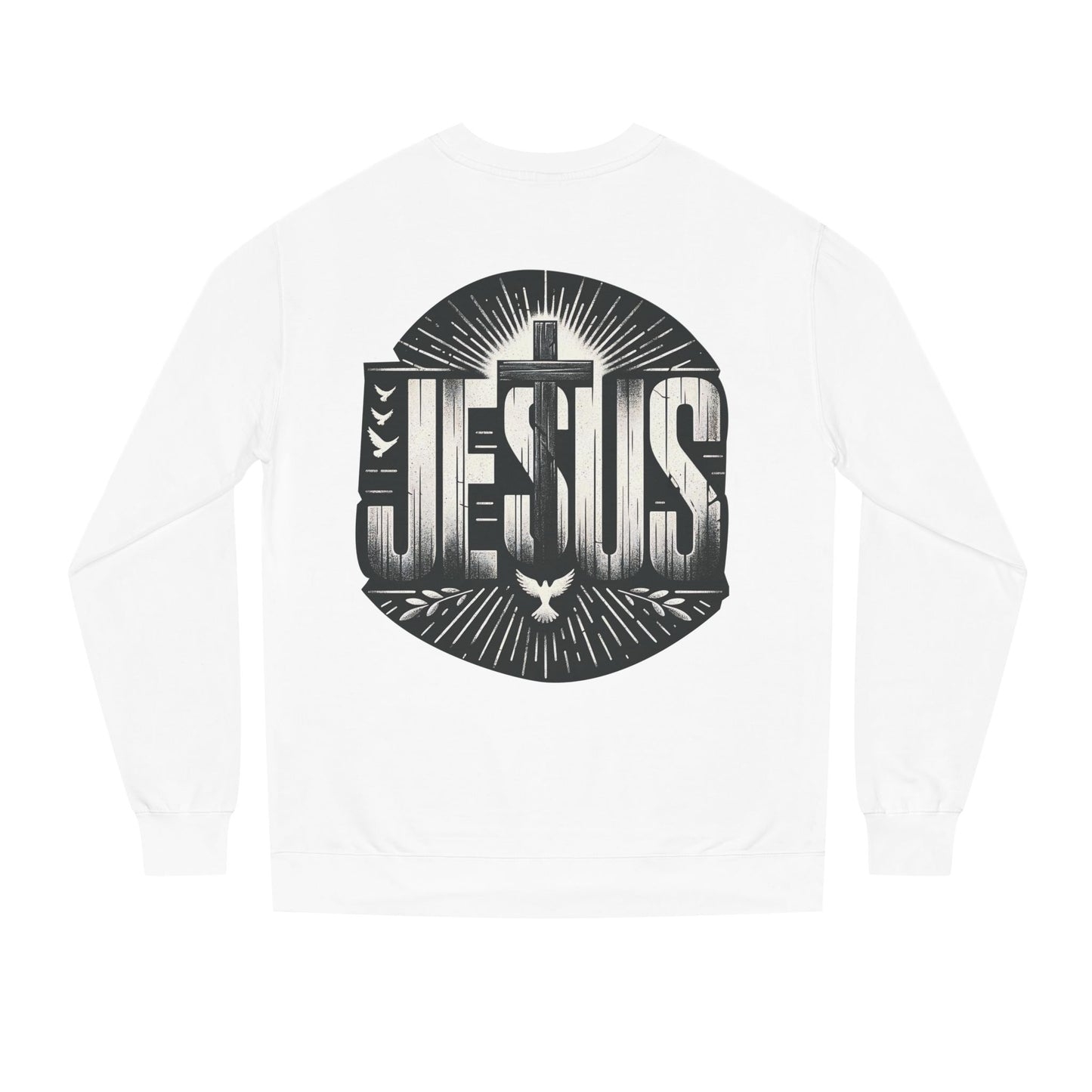 Jesus Graphic Sweatshirt — Vintage Cross & Dove Christian Crewneck