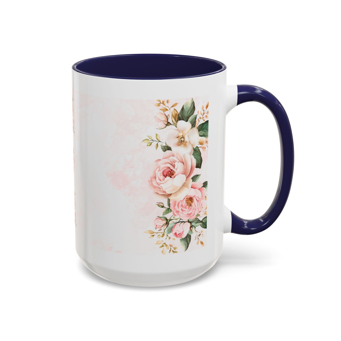 Mom Floral Accent Coffee Mug — Pink Roses Mother's Day Gift (11/15oz)