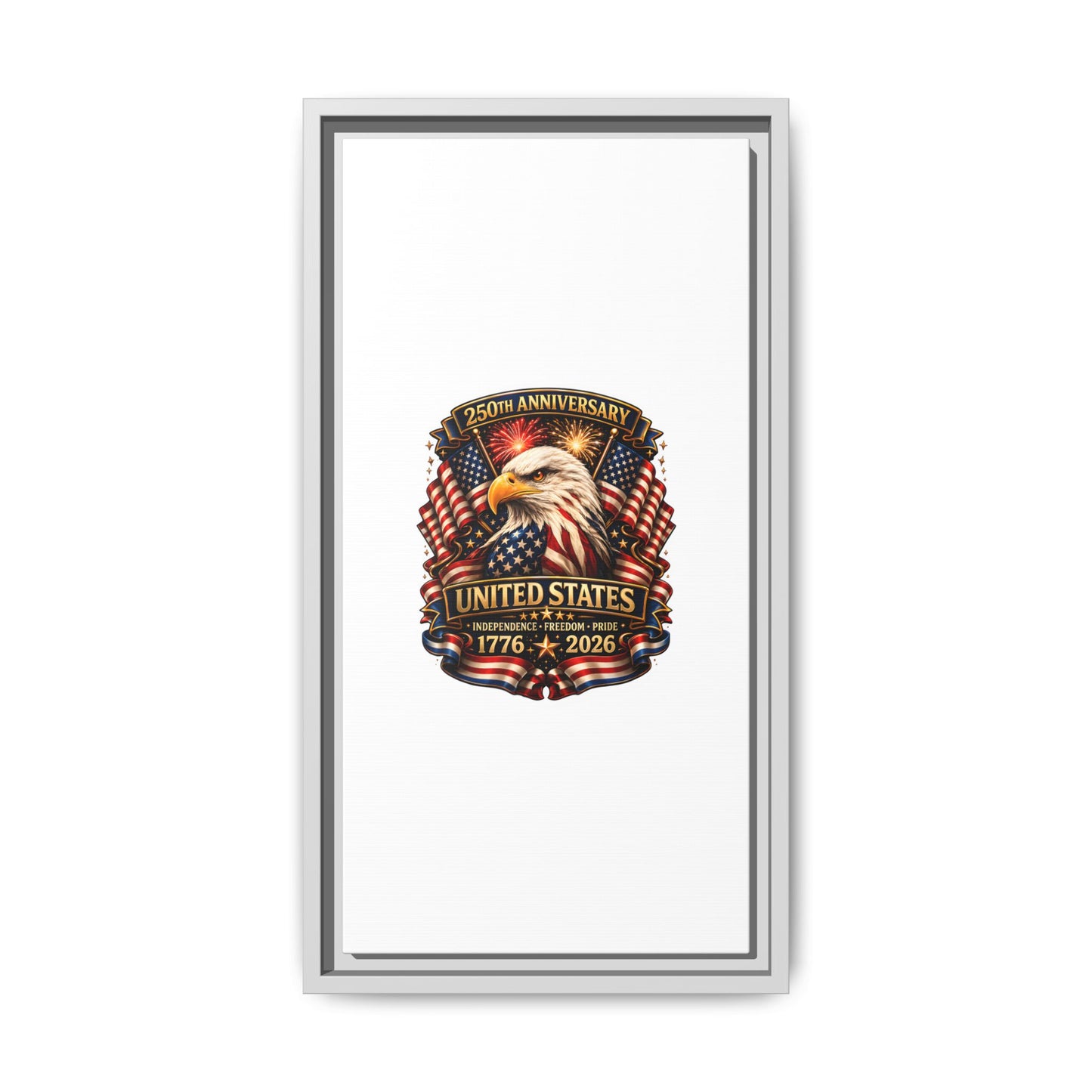 Patriotic Eagle 250th Anniversary Framed Canvas Print — United States 1776–2026