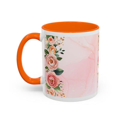 Mom Floral Accent Coffee Mug – Pink Mother's Day Gift (11/15oz)