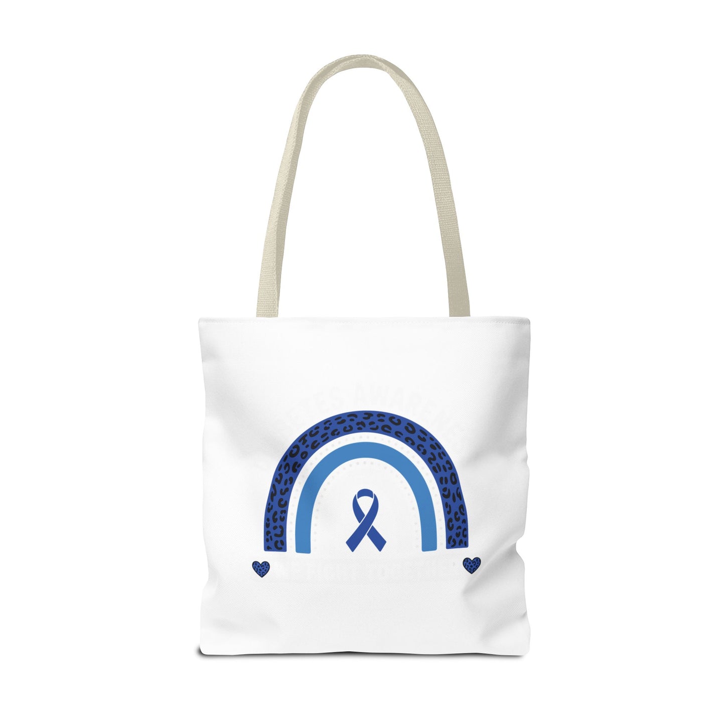 Blue Awareness Ribbon Rainbow Tote Bag – Support & Hope Everyday Tote