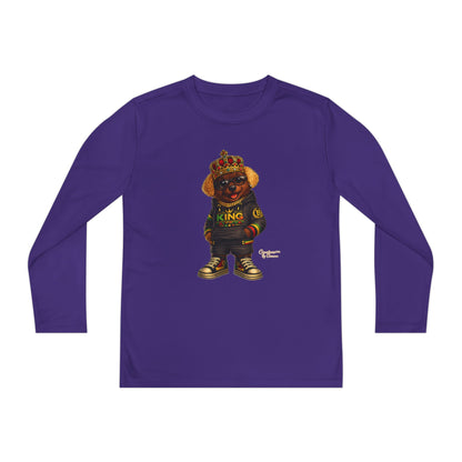 Youth Long Sleeve Tee — 'King' Bear Graphic