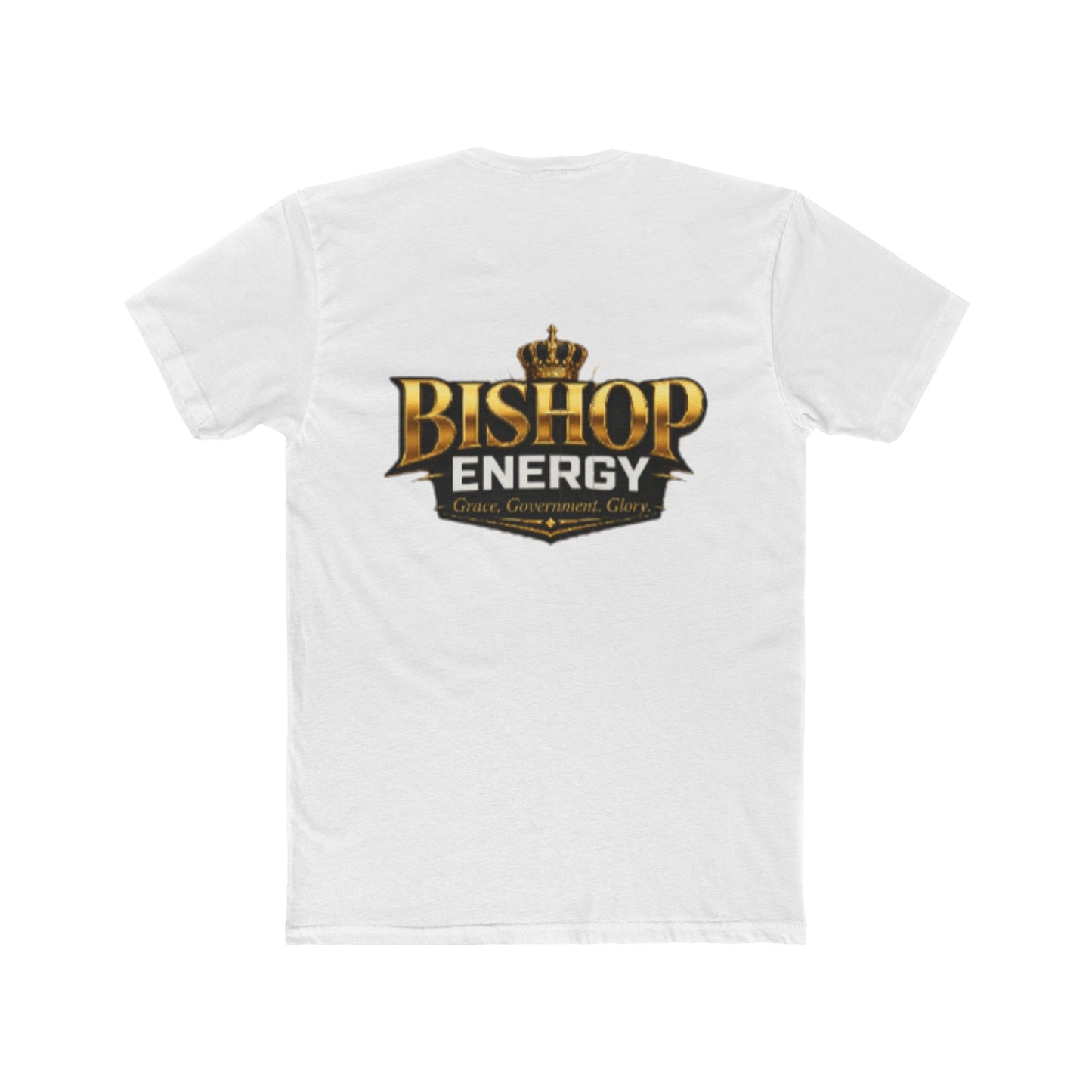 Bishop Energy Graphic Tee — Bold Gold Crown Logo T-Shirt