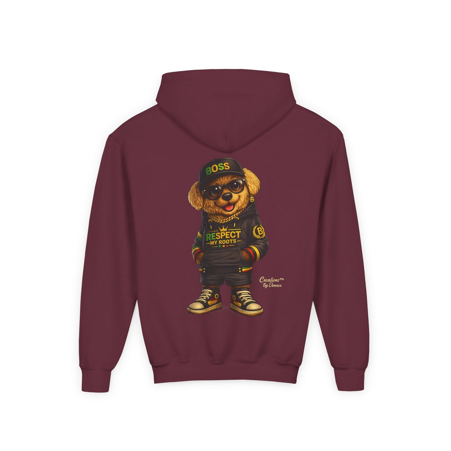 Youth Hoodie — Cool Bear 'Boss' Streetwear Design