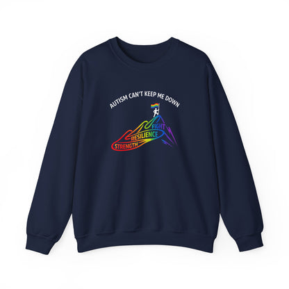 Autism Can't Keep Me Down Fight Resilience Strength Sweatshirt