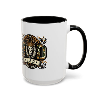 Dad Coffee Mug — "Best Ever Dad" Lion Crest Accent Mug (11/15oz)