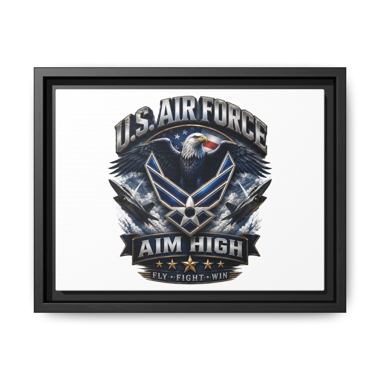 U.S. Air Force 'Aim High' Framed Matte Canvas Wall Art