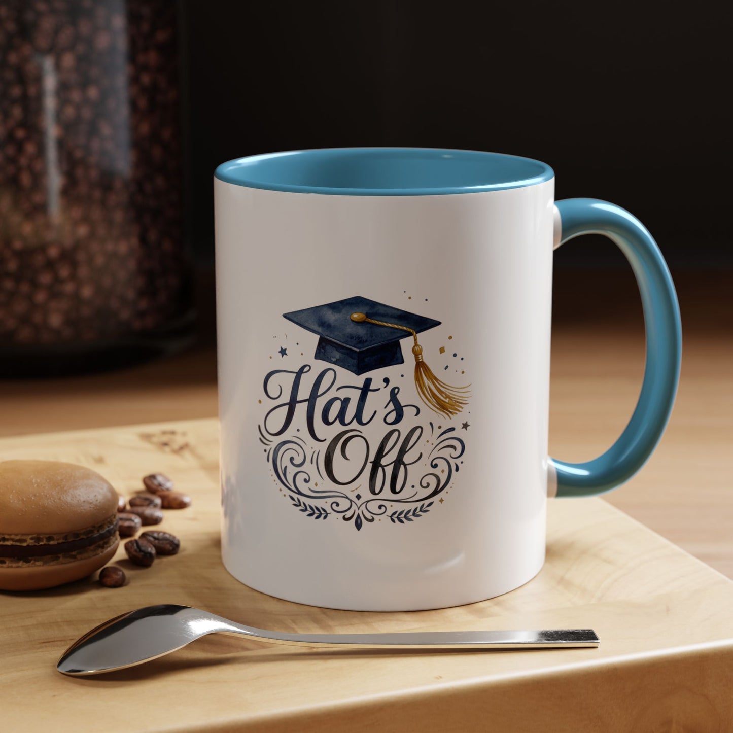 Graduation 'Hat's Off' Accent Coffee Mug — 11/15oz Celebratory Grad Gift