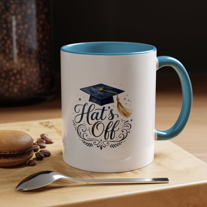 Graduation 'Hat's Off' Accent Coffee Mug — 11/15oz Celebratory Grad Gift