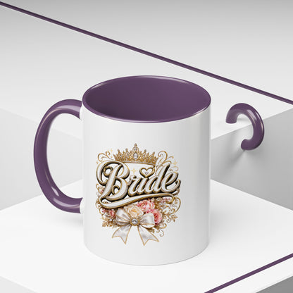 Bride Accent Coffee Mug — Floral Crown Bridal Gift (11/15oz)