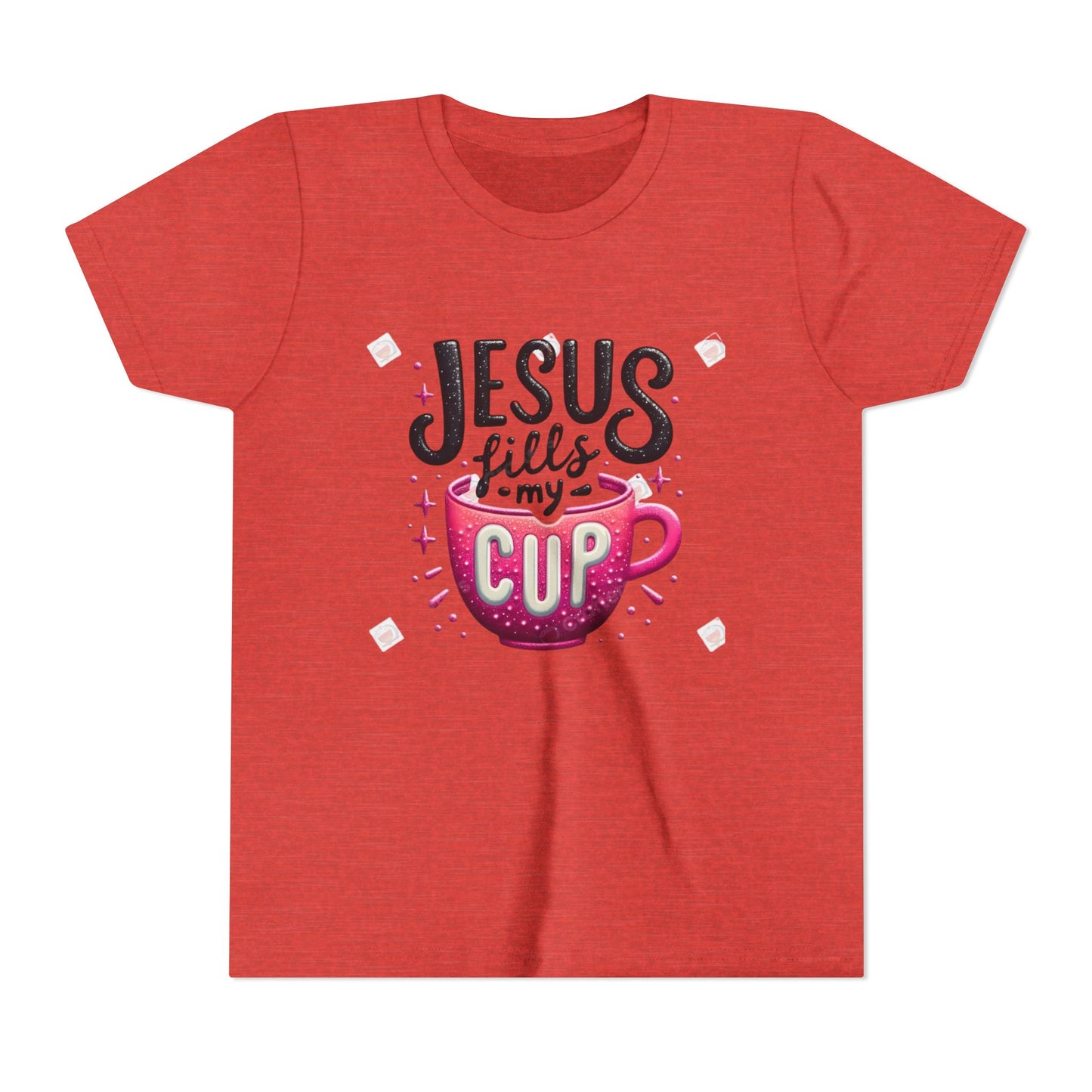 Jesus Fills My Cup Youth Tee — Christian Faith Kids Shirt