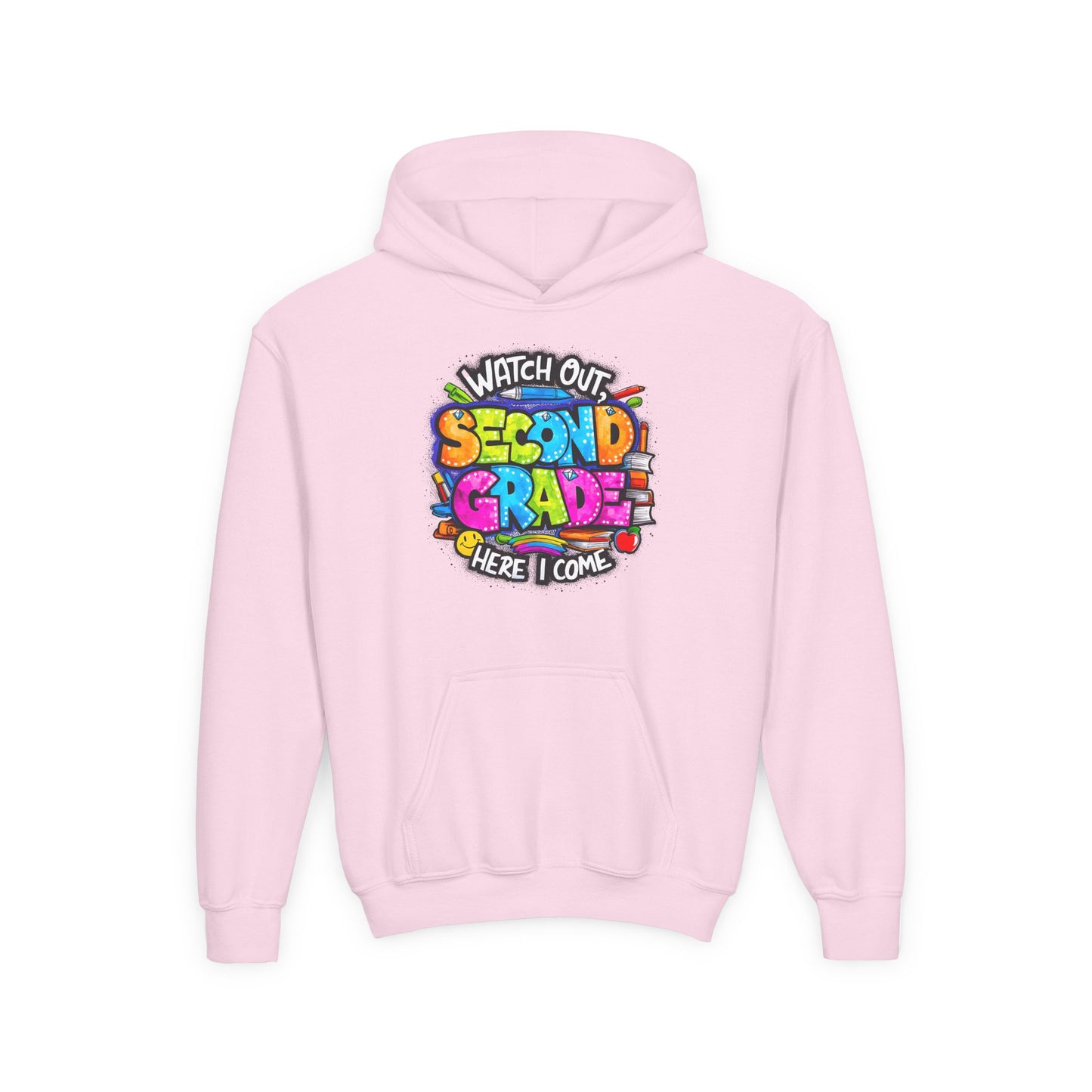 Second Grade Kids' Hoodie - "Watch Out Second Grade Here I Come" Back-to-School Sweatshirt