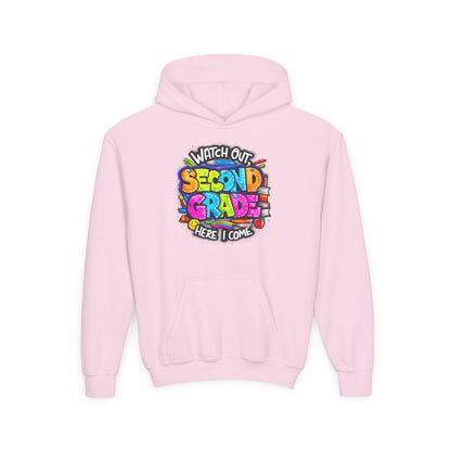 Second Grade Kids' Hoodie - "Watch Out Second Grade Here I Come" Back-to-School Sweatshirt