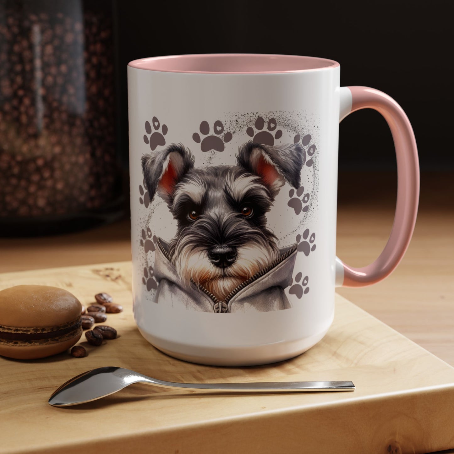 Schnauzer Paw Print Accent Coffee Mug (11/15oz)