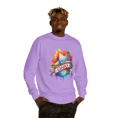 Ohio Skyline Crewneck Sweatshirt – Colorful Cityscape Graphic