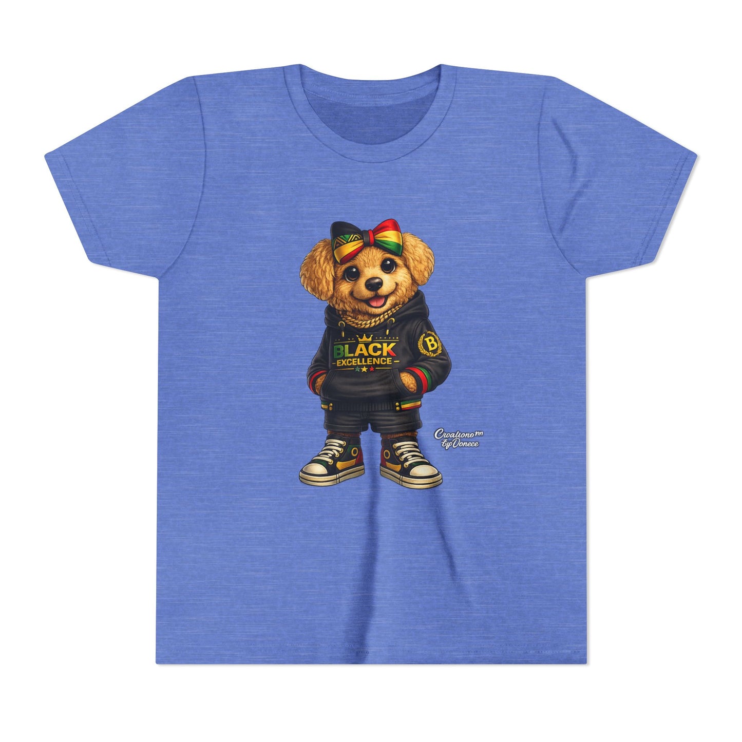Youth Tee — Rasta Teddy "Black Excellence" Graphic Shirt
