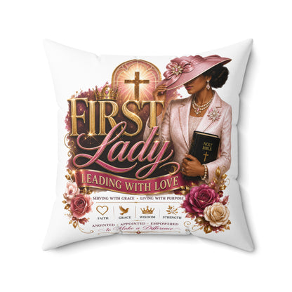 First Lady Decorative Pillow — 'First Lady: Leading With Love' Christian Accent Cushion