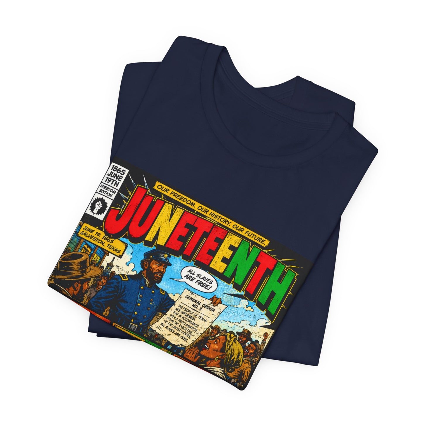 Juneteenth Comic-Style T-Shirt — Retro Celebration Tee