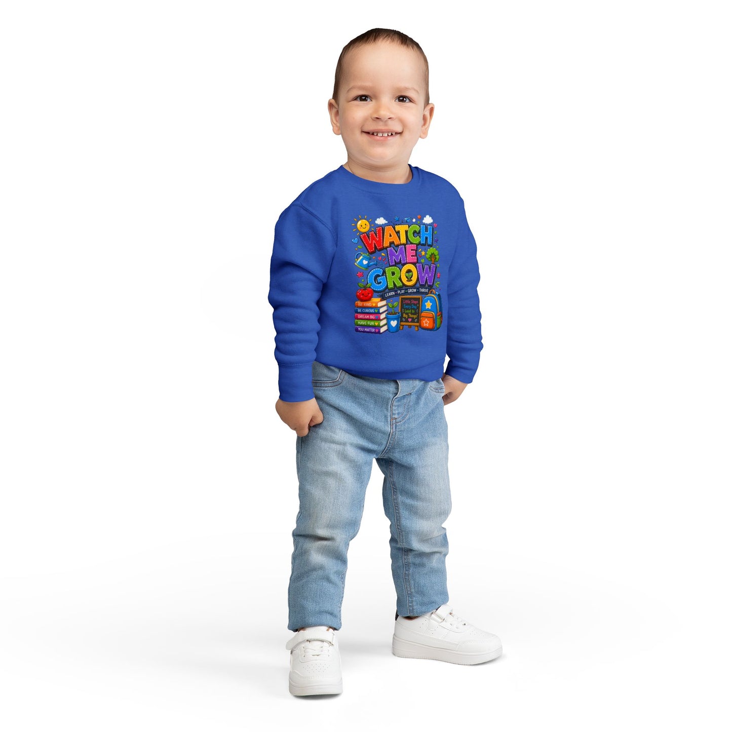 Toddler Sweatshirt — "Watch Me Grow" Back-to-School Kids Pullover