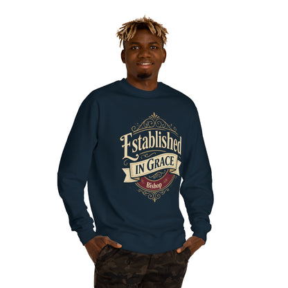 Established in Grace Sweatshirt — 'Established in Grace' Vintage Faith Crewneck