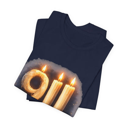 9/11 Never Forget T-Shirt – Memorial Candle Tribute Tee