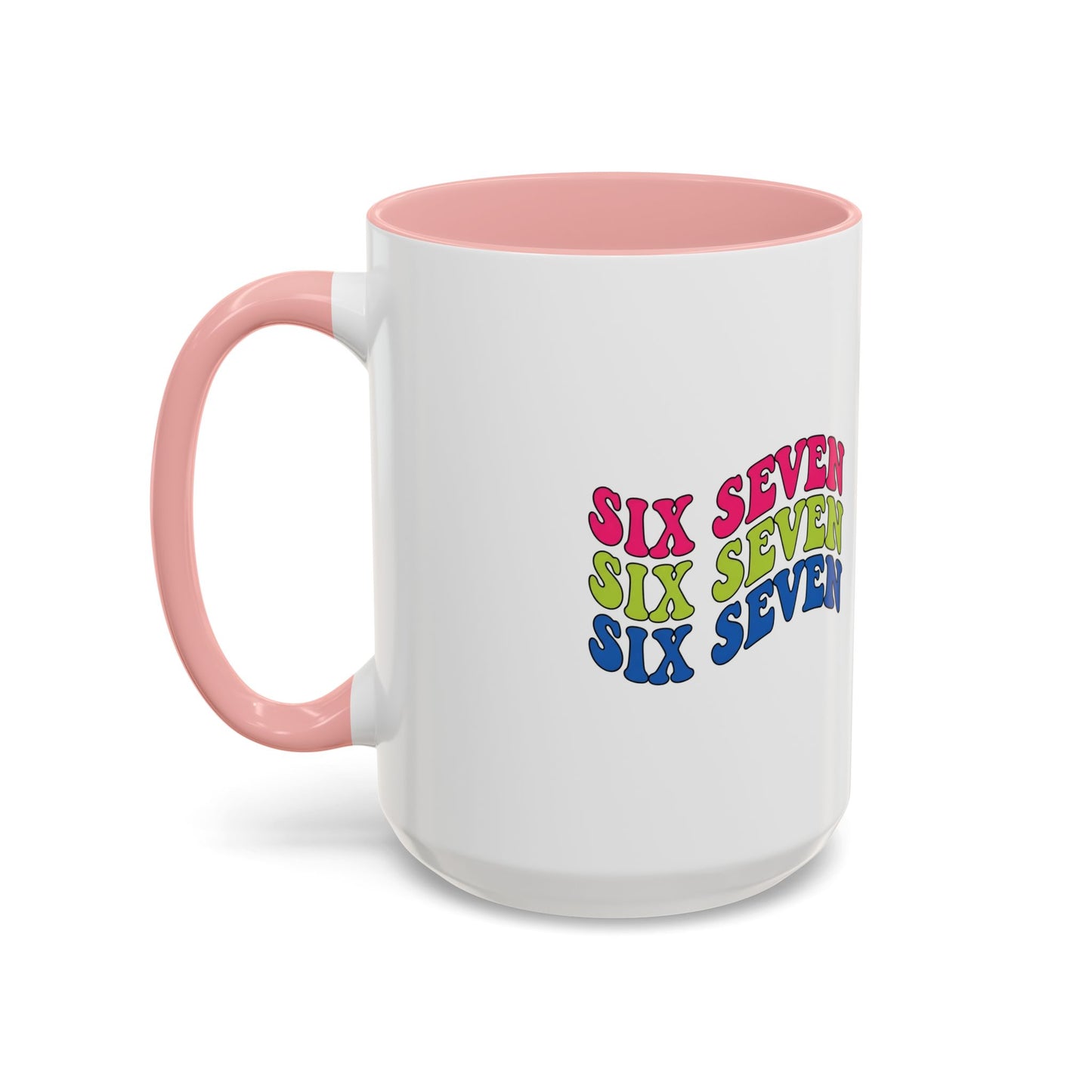 Six Seven Retro Accent Coffee Mug — Colorful 11/15oz Ceramic Tea Cup